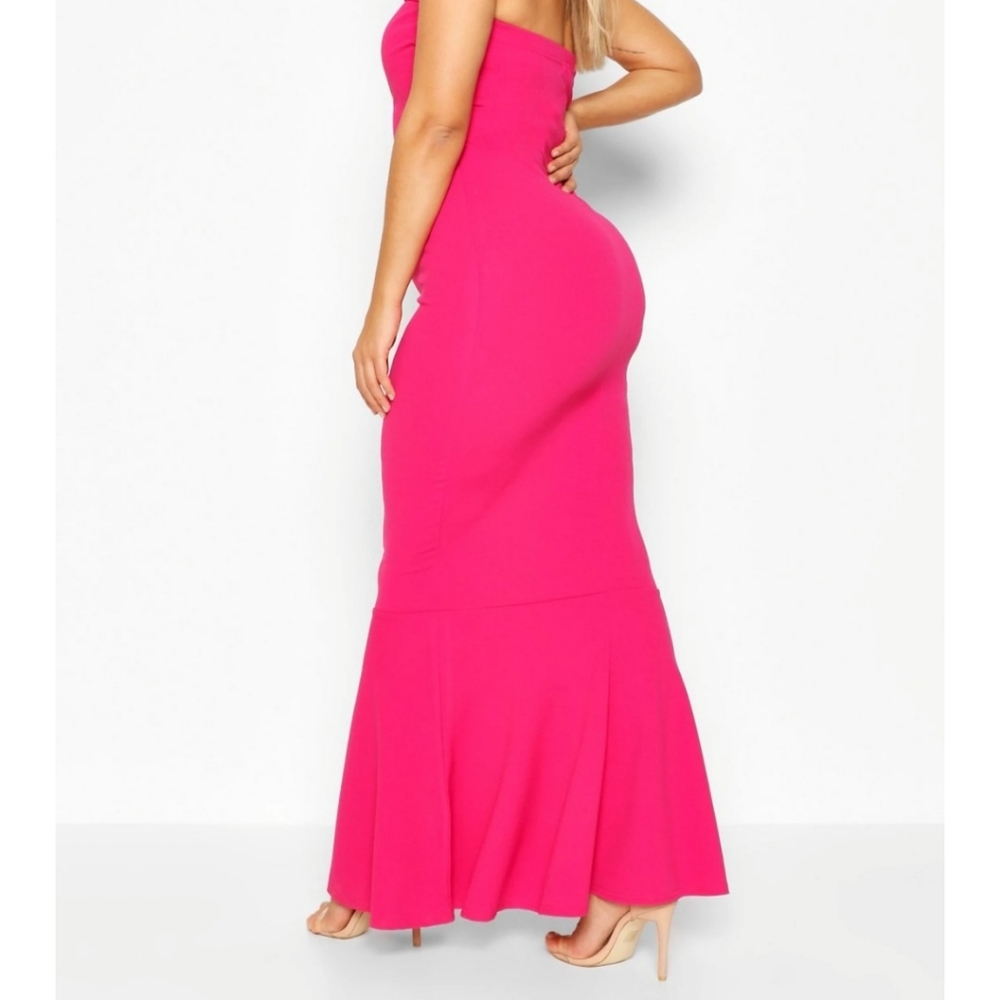 Black or pink strapless maxi tulip bottom